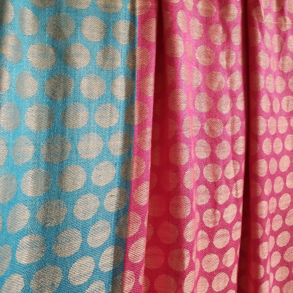 Polka Dot Scarf Bright Blue & Pink - Picture 4 of 10